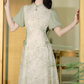 New Chinese style light national style improved cheongsam waist Zen dress R2362