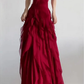 French style beautiful red sling bottom dress high-end slim fit princess dress R1654