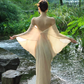 New Chinese style ancient town travel outfit ramie backless dress design photo skirt R1629