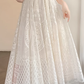 Retro high waist heavy lace hollow flower large swing A-line skirt versatile temperament long skirt R0207