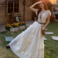 French fairy temperament holiday v-neck suspender dress lace blouse two-piece outfit R1735