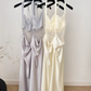 Yuji Tear Net Satin Splicing Dress New Design Waist Slimming Hip Skirt R2171