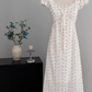 Neckline lace polka dot long skirt French style waist slimming skirt R2048