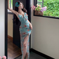 Sweet and spicy high slit slim backless dress beach dress seaside holiday atmosphere dress R1576