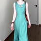 Gentle style sleeveless vest dress is super beautiful waist hip fishtail skirt R0702
