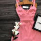 Pink suspender waist A-line short skirt homecoming dress R3275