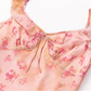 2025 summer new pink floral gentle style small flying sleeve waist lace dress R0954
