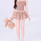 Pure desire design lace sling 2025 sweet and spicy cake skirt suit R1100