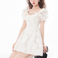 French artistic skirt light luxury romantic fairy bow print dress R4987