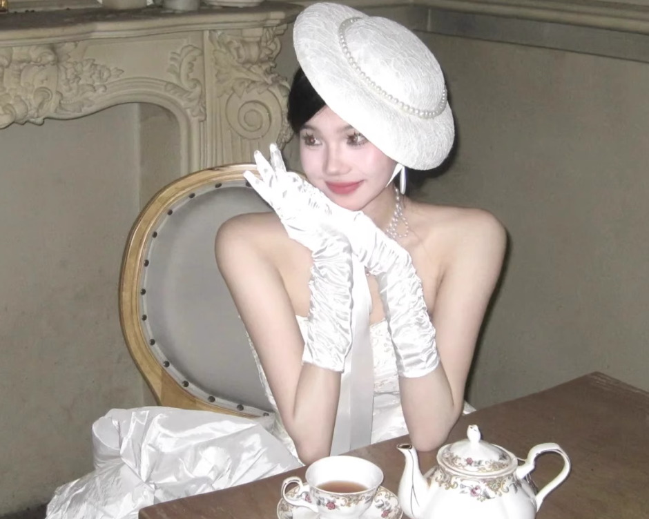 Gloves satin long white girls bride wedding dress birthday atmosphere     S6232