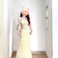 Tea break French yellow floral dress gentle temperament beautiful waist slim hip skirt R0449