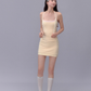 Hot girl solid color slim halter neck suspender dress summer hip-wrapped slim sexy short skirt R3329