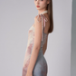 Lace fishbone print dress summer lace patchwork waist bag hip skirt R3334