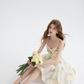 Floral suspender dress summer wear short skirt R2695