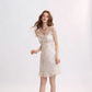 Private French floral suspender skirt wood ear edge dress holiday short skirt skirt R2712