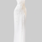 Thousand-dollar three-dimensional flower sling dress 2025 waist-length slit dress long skirt R1199