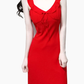 2025 Summer New Red Sexy Dress V-neck Date High-end Holiday Dress R0936