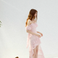 Watercolor flower path pink dress high-grade suspender skirt short skirt female summer R3422