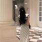 French retro polka dot dress for women, new style this year's popular temperament long skirt R4416