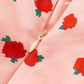 2025 Summer New Pink Floral Rose French Fishtail Long Suspender Dress R0956