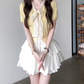 Suit skirt gentle temperament beautiful short-sleeved T-shirt A-line short skirt two-piece suit R0823