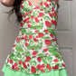 Green floral halter neck slim waist short skirt homecoming dress R2669