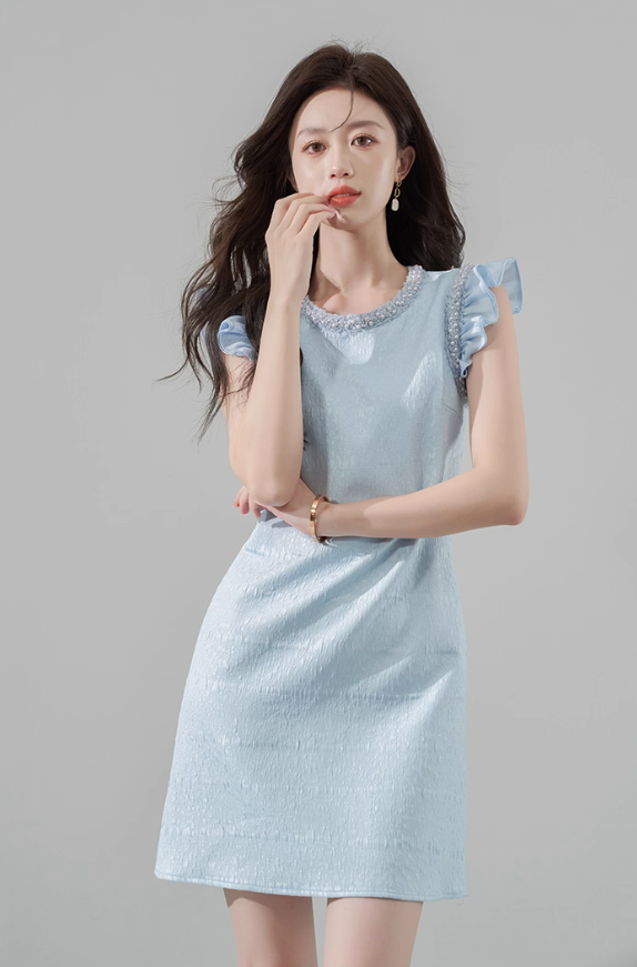 French dress new summer style temperament slimming high-end short sleeveless skirt R4302