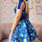 Blue suspenders tie waist slim sexy cake skirt homecoming dress R4067