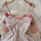 French style mesh suspender dress for women new style temperament waist slimming A-line long skirt R0373