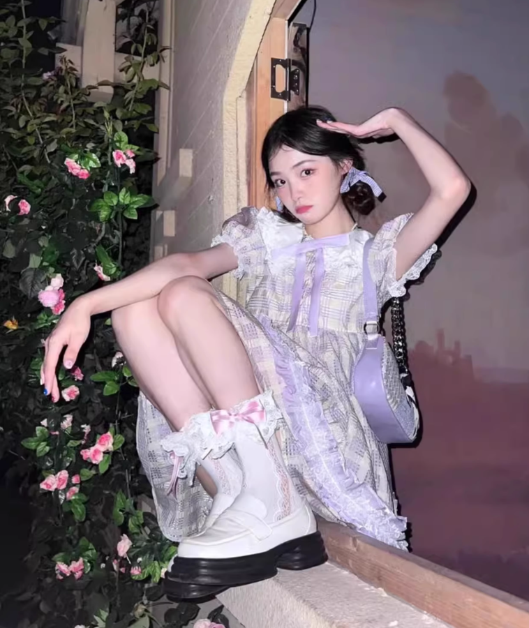 Tea break French first love sweet lolita dress doll collar plaid dress high-grade forest style 2025 R1635