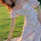 Camellia encounter floral dress holiday style French long skirt R2706