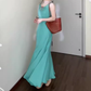 Gentle style sleeveless vest dress is super beautiful waist hip fishtail skirt R0702