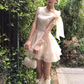 Gentle temperament lace off-shoulder dress beautiful waist small dress tutu skirt R0793