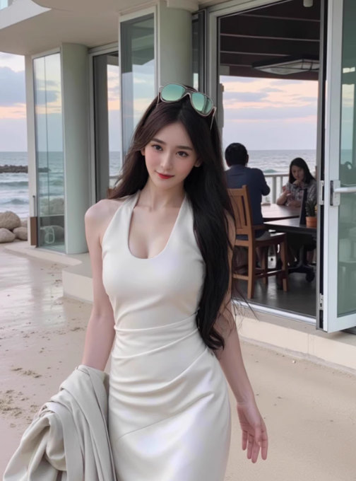 French satin halter neck V-neck dress temperament slim fishtail hip-wrapped long skirt R1526