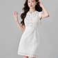 French dress new summer style waist slimming temperament high-end white short skirt R4505