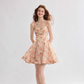 French suspender dress floral dress holiday wear short skirt R2698