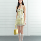 Plaid sweet girl style vest dress female summer A-line French slim suspender skirt R3336