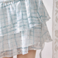 Mint Plaid Print Embroidered Ribbon Ruffle Halter Dress R5212
