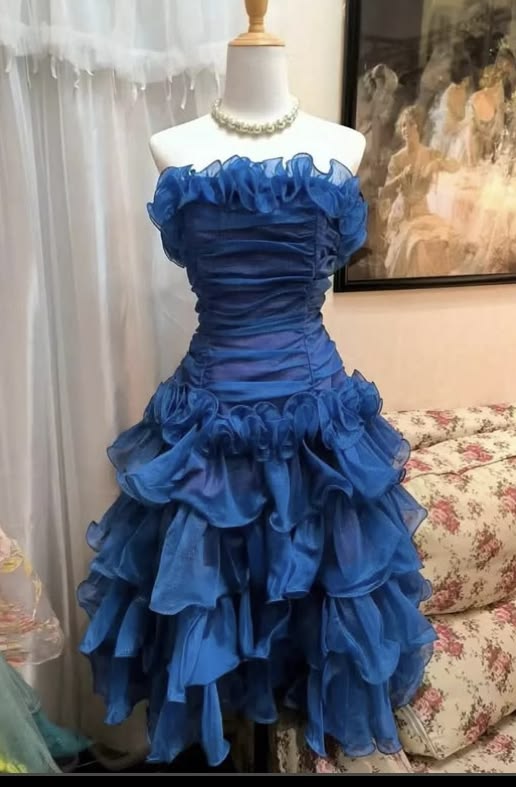 Elegant Navy Ruffled A-Line Strapless Tulle Flouncing Bodycon Mini Birthday Dress Homecoming Dress RS240