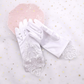 Lace Beaded Satin Stretch Children Wedding Dress Flower Girl Dress Gloves Performance Dance     S6247