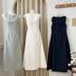 Long skirt thin material suit skirt slim temperament long solid color dress R2091
