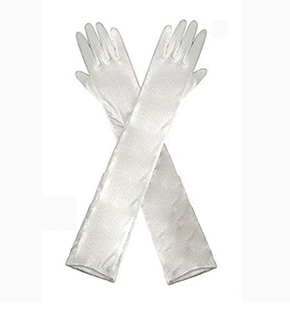 Off-White Satin Wedding Dress Gloves     S6236