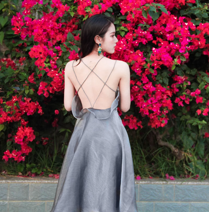 Beach dress holiday dress travel clothes super fairy sexy backless skirt R1509