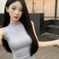 Maillard outfit suit, mature style, fashionable and stylish sleeveless top and skirt, two-piece suit R0481