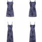 Seaside long skirt 2025 new French slim fit purple suspender dress R0046
