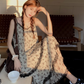 Fairy floral sling cake skirt retro college style v-neck tea break French niche design dress R1733