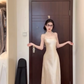 A sense of gold suspender dress, high-end exquisite satin hip-covering dress, French waist-length skirt R0475