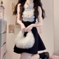 High-grade black sleeveless vest dress with lace waist and a-line tutu skirt R0755