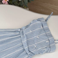 Blue plaid lace slim high-end detachable suspender tube top long dress R0298