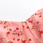2025 Summer New Pink Floral Tube Top Lace-up Seaside Holiday Suspender Dress R0959